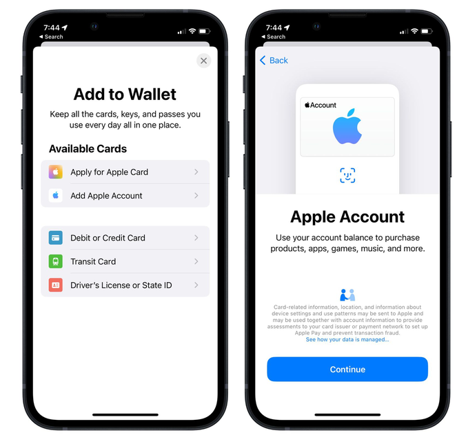 巴林左苹果手机维修分享iOS 15.5钱包App如何添加 Apple 账户 
